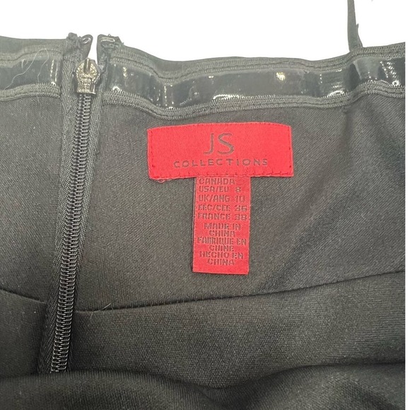 JS Collections Strapless Bodycon Woven Stretch Bandage Little Black Dress 8 - Picture 6 of 8